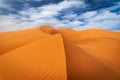 Merzouga, Morocco. Erg Chebbi sand dunes in the Sahara Desert, North Africa Royalty Free Stock Photo