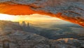 Mesa Arch at sunrise in Canyonlands National Park, Utah Royalty Free Stock Photo