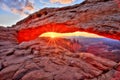 Mesa Arch at Sunrise, Canyonlands National Park, Utah Royalty Free Stock Photo