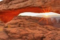 Mesa Arch Sunrise Flare Royalty Free Stock Photo