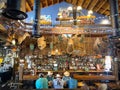 Mesa, Arizona, April 19th, 2023 Cowboys having lunch at vintage pub at Goldfield Ghost Tow