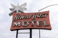 Retro Hiway Host Motel vintage neon sign Royalty Free Stock Photo