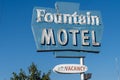 Mesa, Arizona - Decemer 14, 2023: Neon sign for the Fountain Motel.