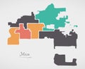 Mesa Arizona Map with neighborhoods and modern round shapes