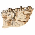 Mesa Verde. Mesa Verde hand-drawn comic illustration. Vector doodle style cartoon illustration