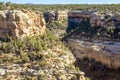 Cliff dwelling (in the shady area) in Navajo Canyon in Mesa Verde National Park