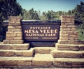 Mesa Verde National Park Sign Royalty Free Stock Photo