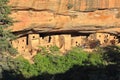 Mesa Verde National Park with Spruce Tree House Pueblo in Evening Light, Colorado Royalty Free Stock Photo