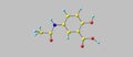 Mesalazine molecular structure isolated on grey