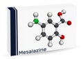 Mesalazine, mesalamine, 5-aminosalicylic acid molecule. It is non-steroidal anti-inflammatory drug, used for treatment of