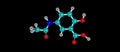 Mesalazine molecular structure isolated on black
