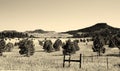 Mesas of the Old West Sepia Photo - Western Landscape Royalty Free Stock Photo