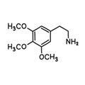 Mescaline chemical formula doodle icon, vector illustration