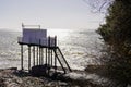 Meschers-sur-Gironde fish wood huts typical in gironde France