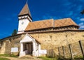 Mesendorf fortified church in a traditional saxon village in Transylvania, Romania