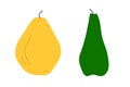 Two pears in comparison. Two different sorts.