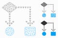 Algorithm Flowchart Vector Mesh Carcass Model and Triangle Mosaic Icon Royalty Free Stock Photo