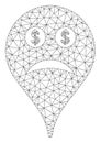 Bankrupt Smiley Map Marker Vector Mesh Wire Frame Model Royalty Free Stock Photo