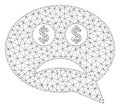 Bankrupt Smiley Message Vector Mesh Network Model Royalty Free Stock Photo