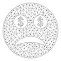 Bankrupt Smiley Vector Mesh Wire Frame Model Royalty Free Stock Photo