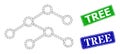 Rubber Tree Badges and Triangular Mesh Binary Tree Icon