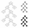 Binary Tree Vector Mesh Network Model and Triangle Mosaic Icon Royalty Free Stock Photo