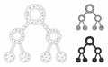 Binary Tree Vector Mesh Wire Frame Model and Triangle Mosaic Icon Royalty Free Stock Photo