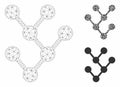 Binary Tree Vector Mesh Carcass Model and Triangle Mosaic Icon Royalty Free Stock Photo