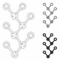 Binary Tree Vector Mesh Wire Frame Model and Triangle Mosaic Icon Royalty Free Stock Photo