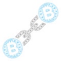 Bitcoin Blockchain Vector Mesh Wire Frame Model Royalty Free Stock Photo