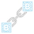 Bitcoin Blockchain Vector Mesh Carcass Model Royalty Free Stock Photo