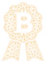 Bitcoin Certificate Seal Vector Mesh Wire Frame Model Royalty Free Stock Photo