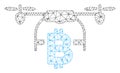 Bitcoin Drone Delivery Vector Mesh 2D Model Royalty Free Stock Photo
