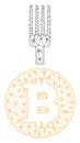Bitcoin Fork Vector Mesh Network Model Royalty Free Stock Photo