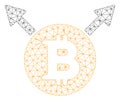 Bitcoin Fork Vector Mesh Wire Frame Model Royalty Free Stock Photo