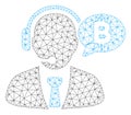 Bitcoin Manager Message Vector Mesh Wire Frame Model Royalty Free Stock Photo