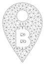 Bitcoin Map Marker Vector Mesh Network Model Royalty Free Stock Photo