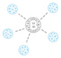Bitcoin Net Structure Vector Mesh Network Model Royalty Free Stock Photo