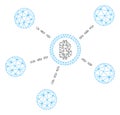Bitcoin Network Vector Mesh Wire Frame Model Royalty Free Stock Photo