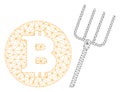 Bitcoin Pitchfork Vector Mesh Carcass Model Royalty Free Stock Photo