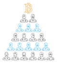 Bitcoin Ponzi Pyramid Vector Mesh Carcass Model