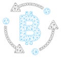 Bitcoin Rotation Vector Mesh Wire Frame Model Royalty Free Stock Photo