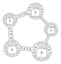 Blockchain Network Vector Mesh Carcass Model Royalty Free Stock Photo