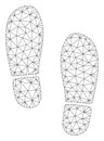 Boot Footprints Polygonal Frame Vector Mesh Illustration