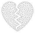 Broken Heart Polygonal Frame Vector Mesh Illustration