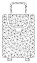 Carryon Bag Polygonal Frame Vector Mesh Illustration