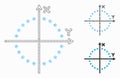Circle Plot Vector Mesh 2D Model and Triangle Mosaic Icon Royalty Free Stock Photo