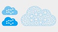 Cloud Charts Vector Mesh Network Model and Triangle Mosaic Icon