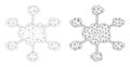 Mesh Cloud Network Icon Variants in Polygonal Flat Vector Style Royalty Free Stock Photo