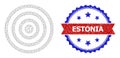 Distress Bicolor Estonia Watermark and Concentric Circles Web Icon